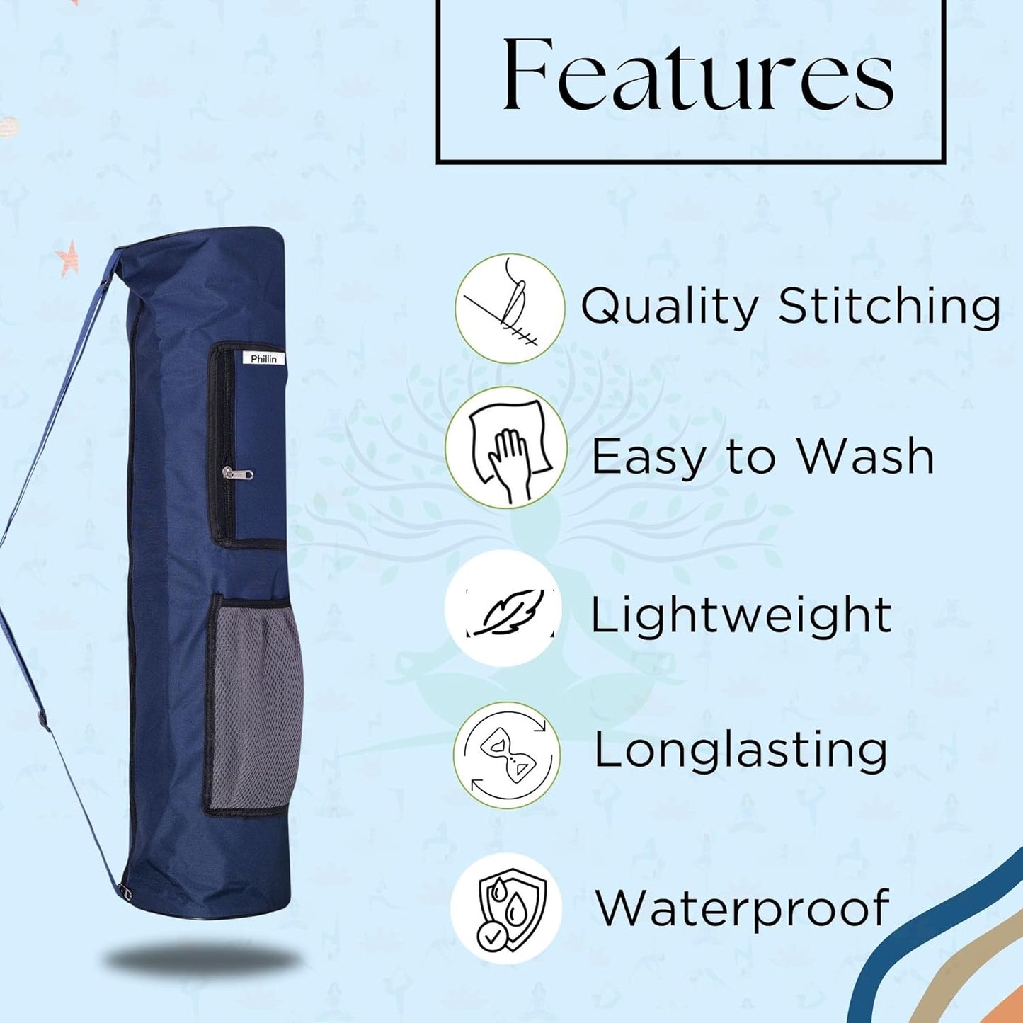 PHILLIN Yoga Mat Cover Bag with Adjustable Shoulder