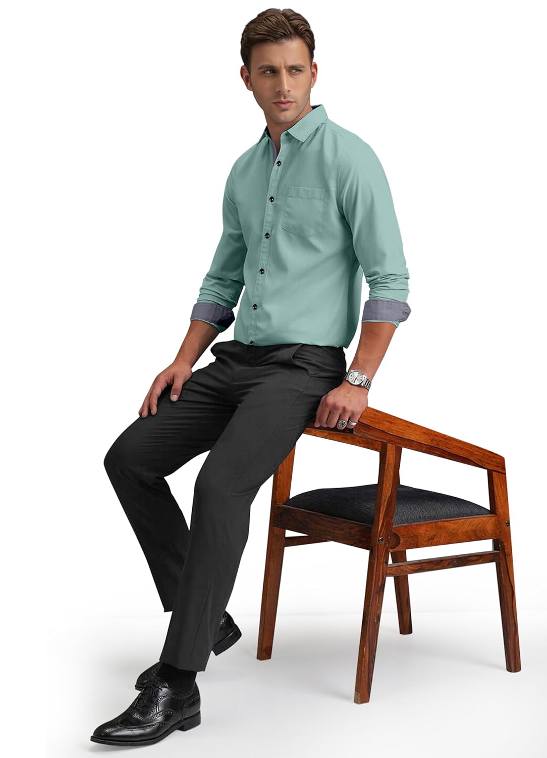 Shirt's Collection Solid Pattern Shirt(Contrast - Parent)