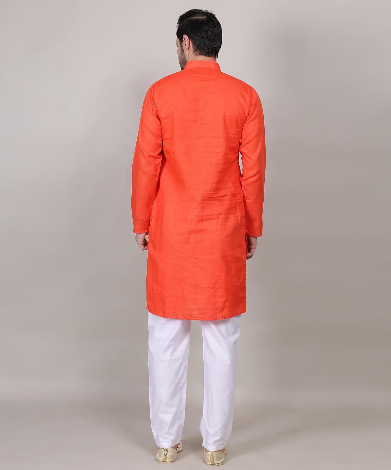 Men's Cotton Kurta, Mandarin Collar, Long Sleeve