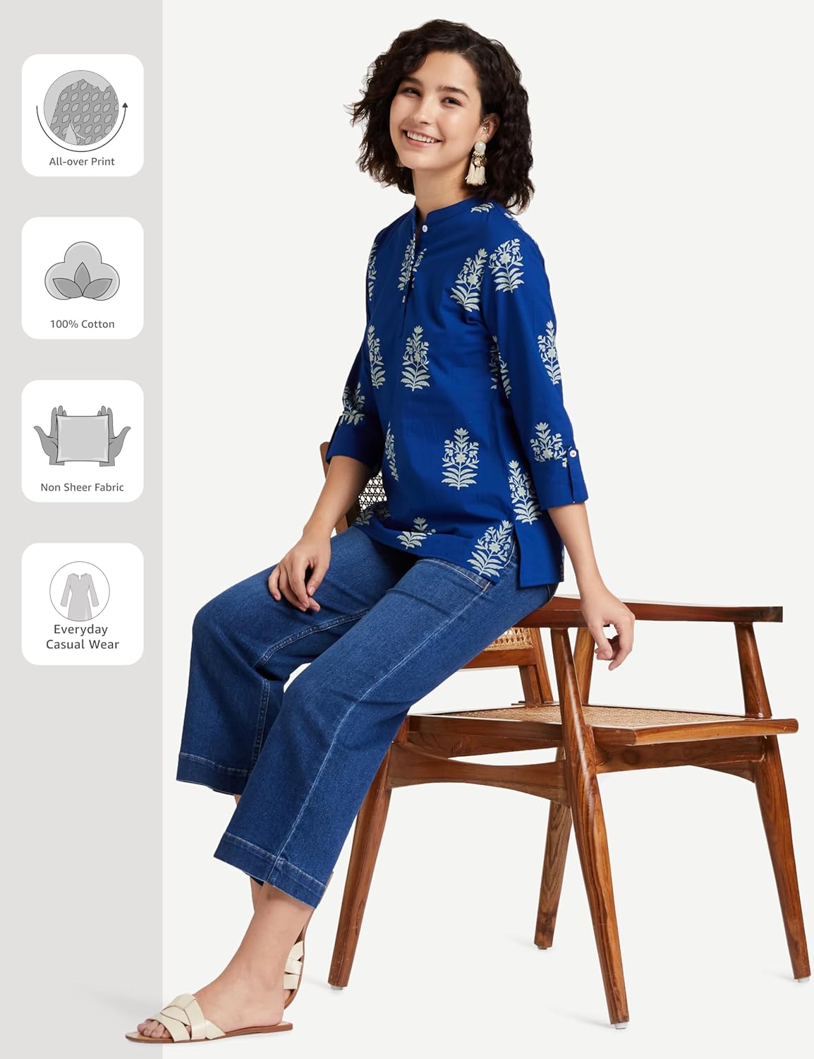 Myx Women's Cotton Regular Fit Casual Kurti