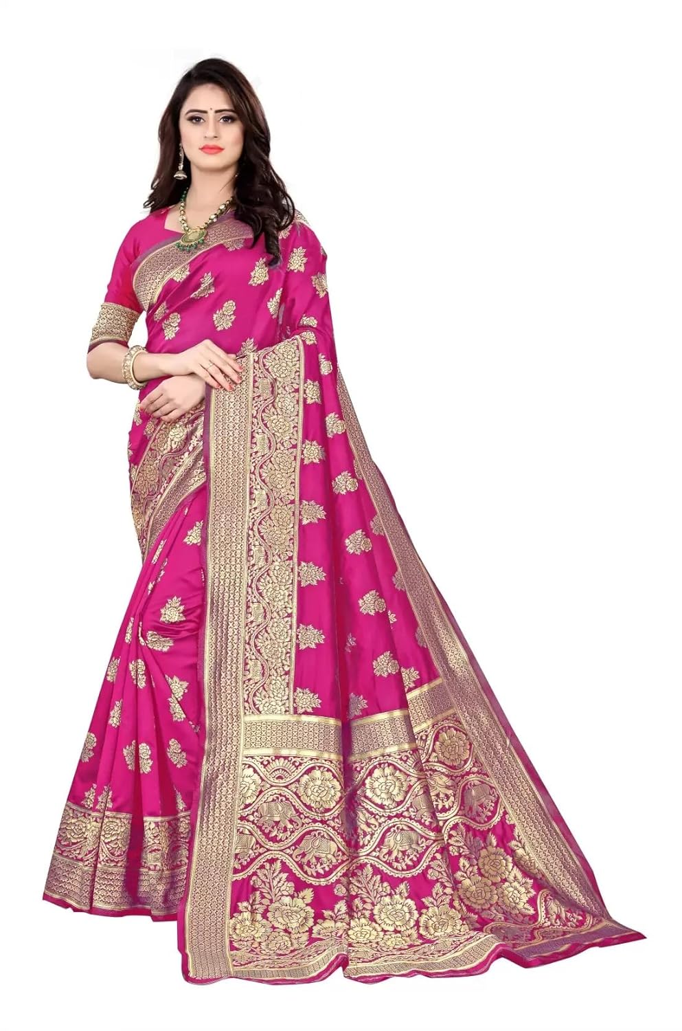 Women's Banarasi SareeSilk Saree With Blouse Piece