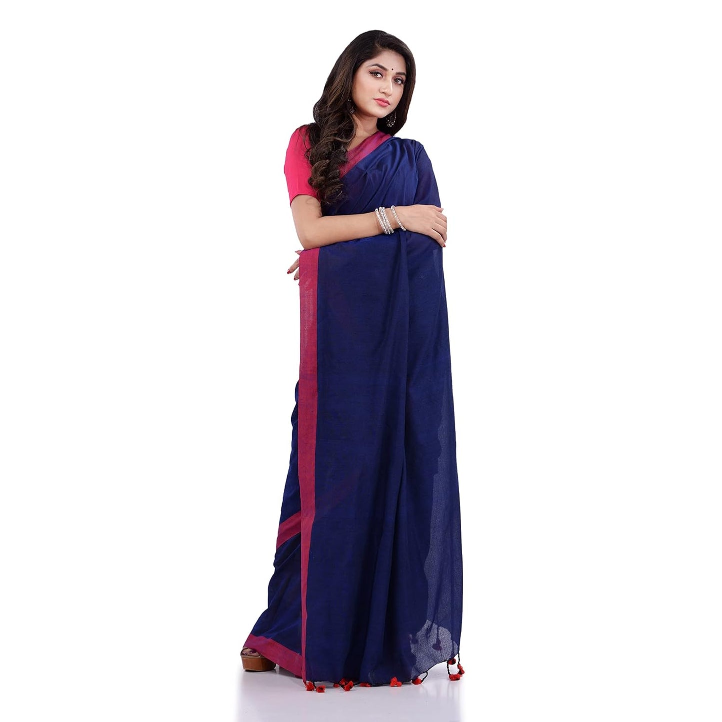 Women`s Handloom Pure Cotton Saree Without blouse