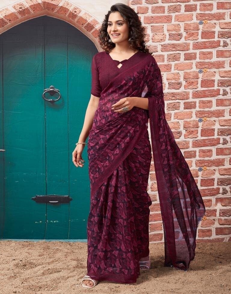 FASHION Women's Georgette Floral Printed Saree