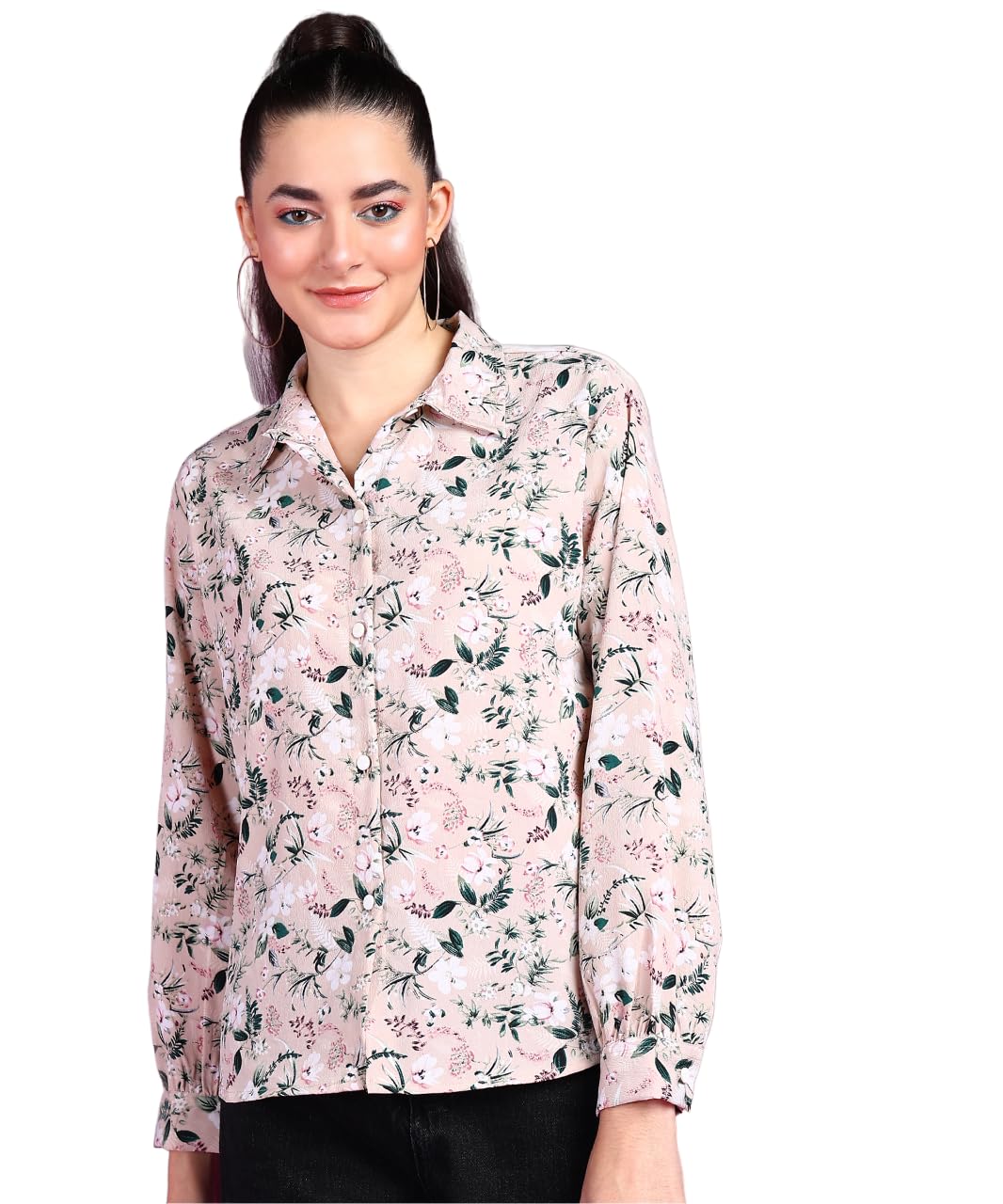 POPWINGS Printed Full-Sleeves Regular-Fit Polyester