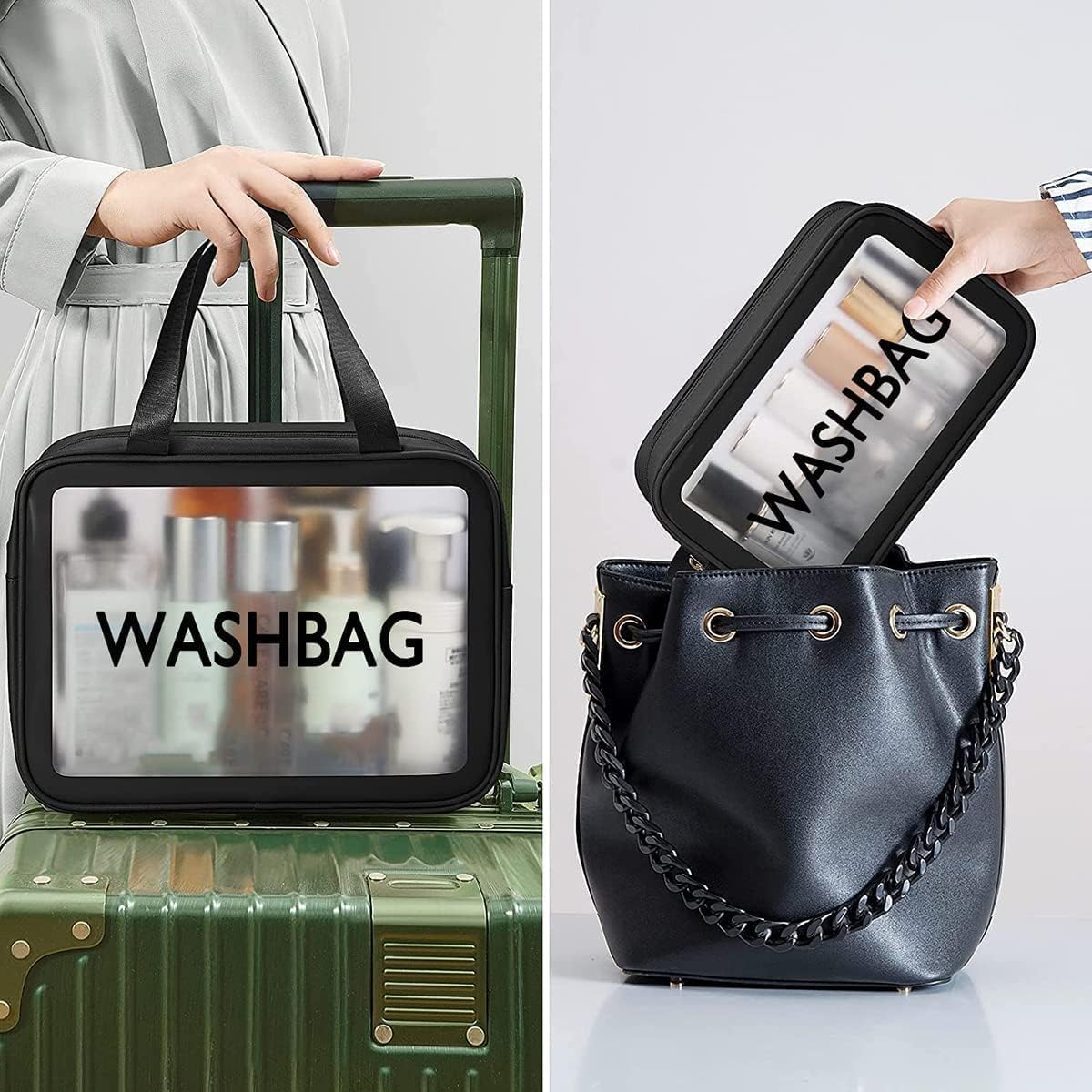 Travel Makeup Pouch Set Toiletry Bag Cosmetic Organizer
