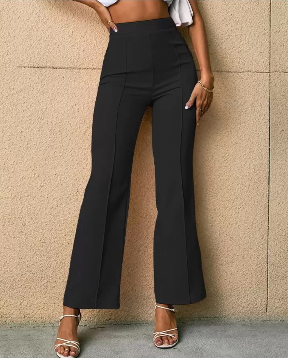 Jinax Women's Relaxed Fit Flat-Front Trousers, Elastic