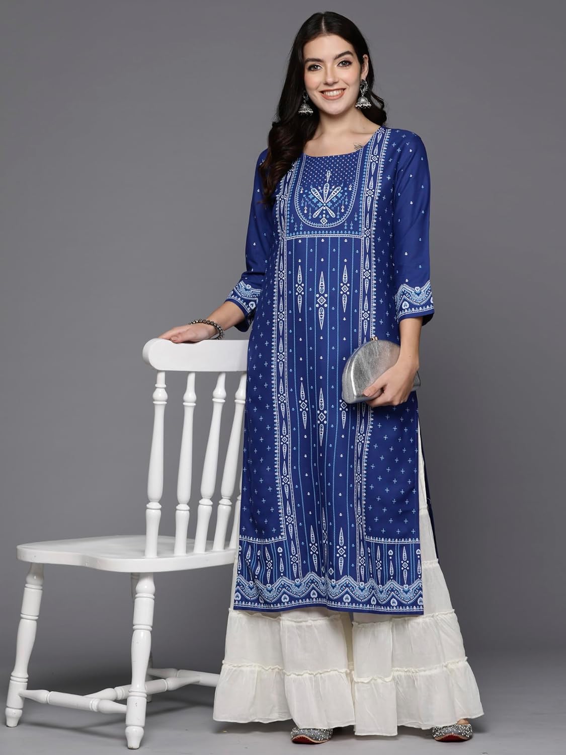 INDO ERA Women's Cotton Straight Fit Straight Kurta