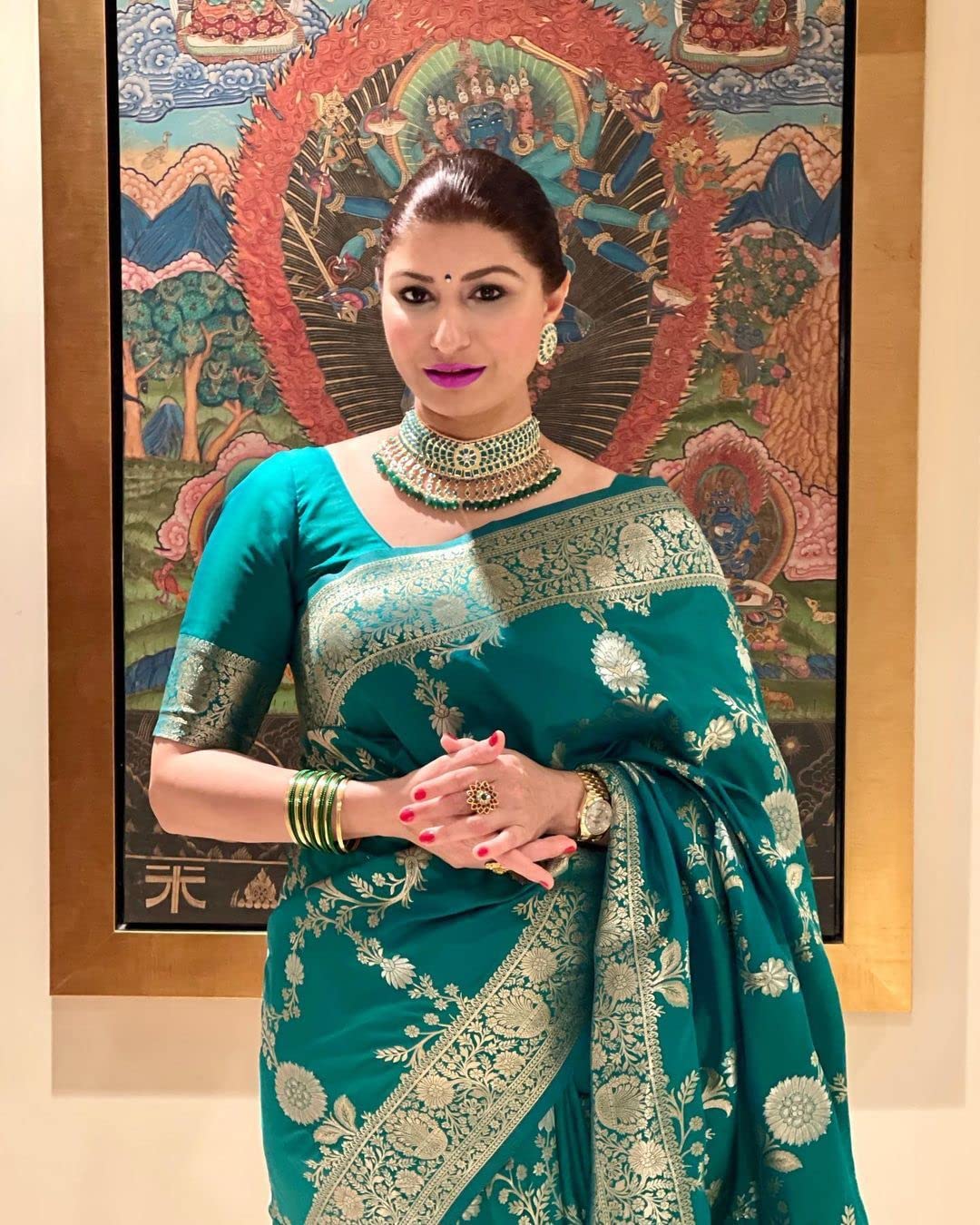 Women's Soft Silk Banarasi Sarees With Blouse Piece