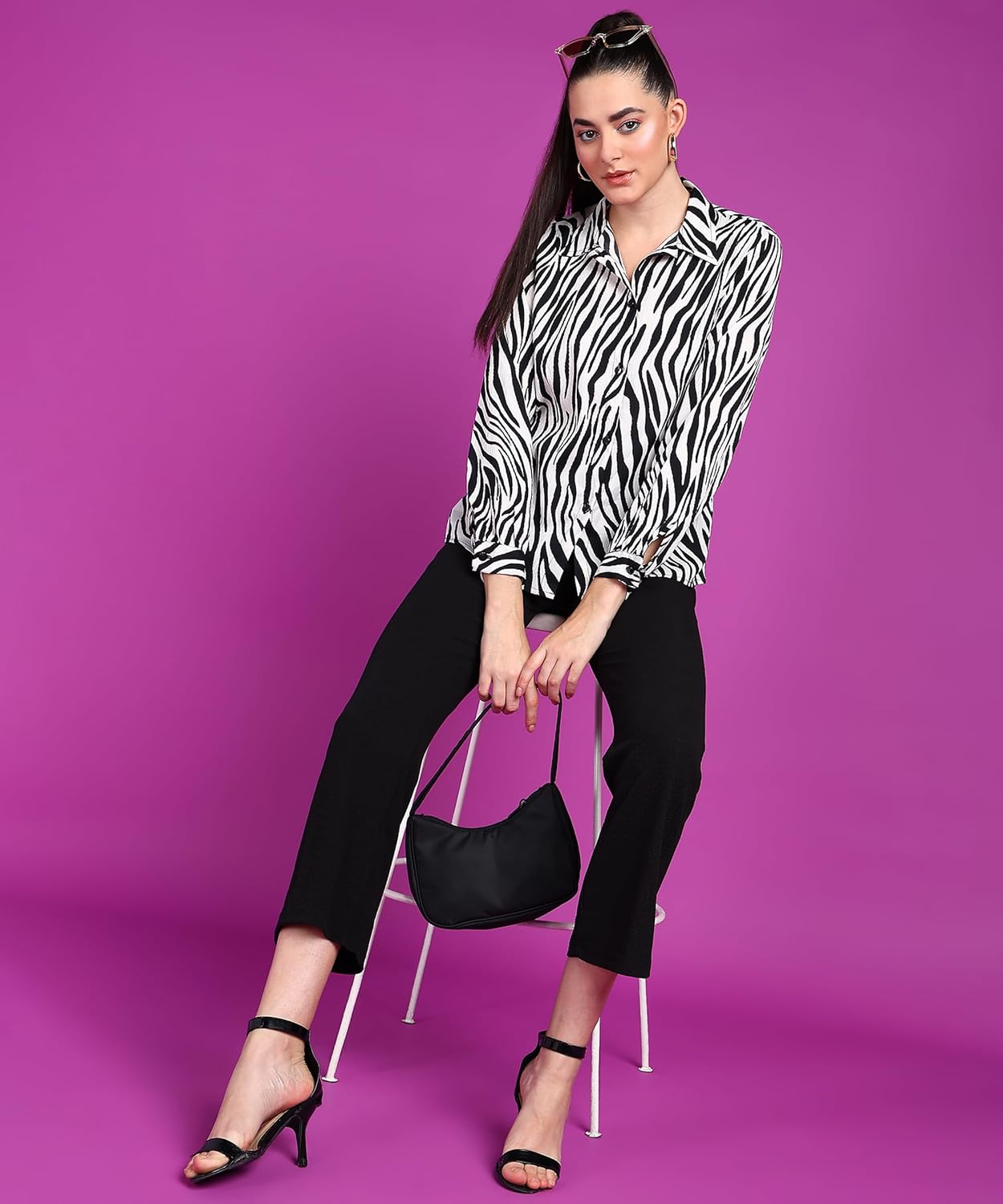 POPWINGS Printed Full-Sleeves Regular-Fit Polyester