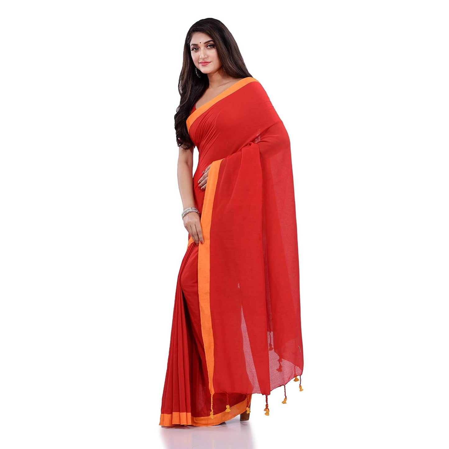 Women`s Handloom Pure Cotton Saree Without blouse