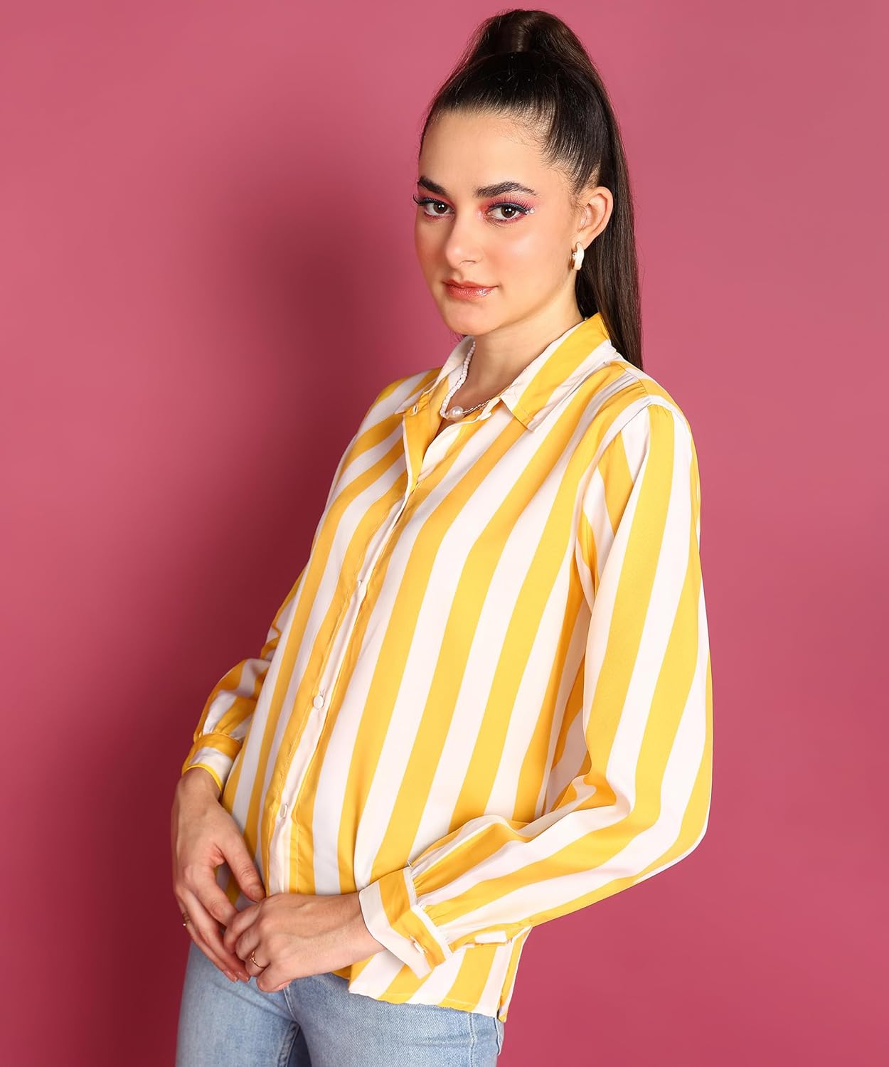 POPWINGS Printed Full-Sleeves Regular-Fit Polyester