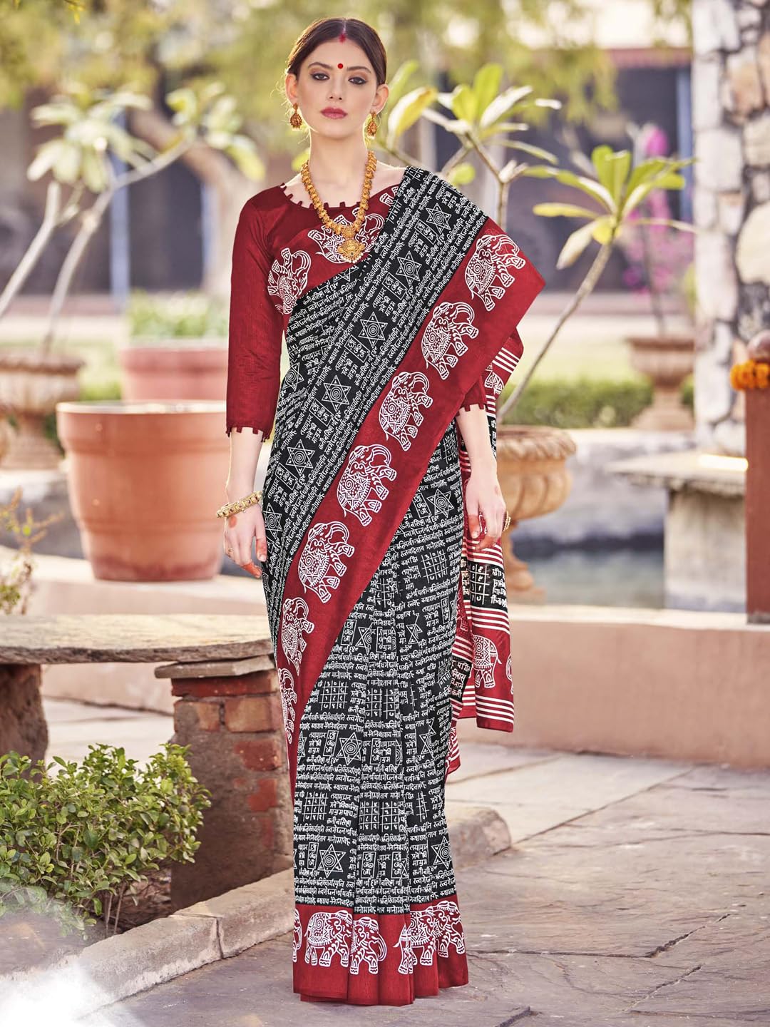 Women's Bhagalpuri Silk Ethnic Motif Printed Saree