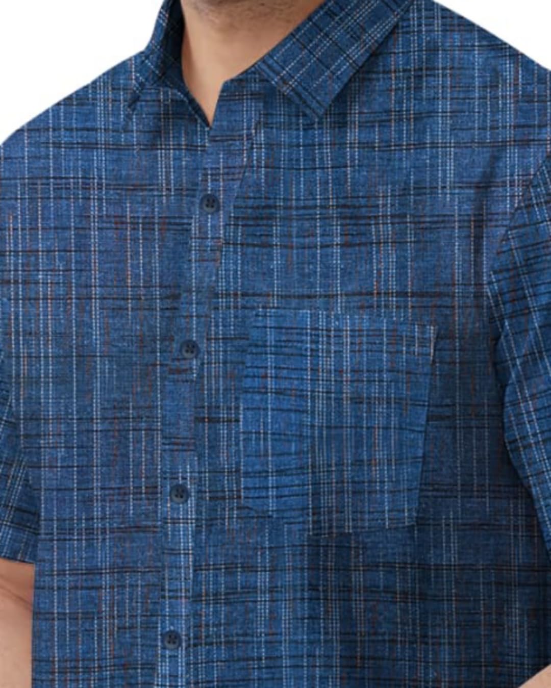 Men's Cotton Khadi Shirt, Half Sleeve, Front Pocket