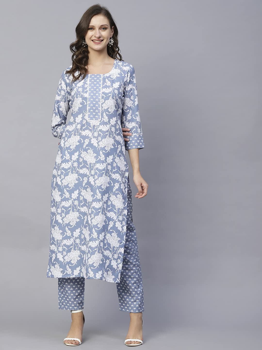 ANNI DESIGNER Women's Cotton Blend Kurta with Pant