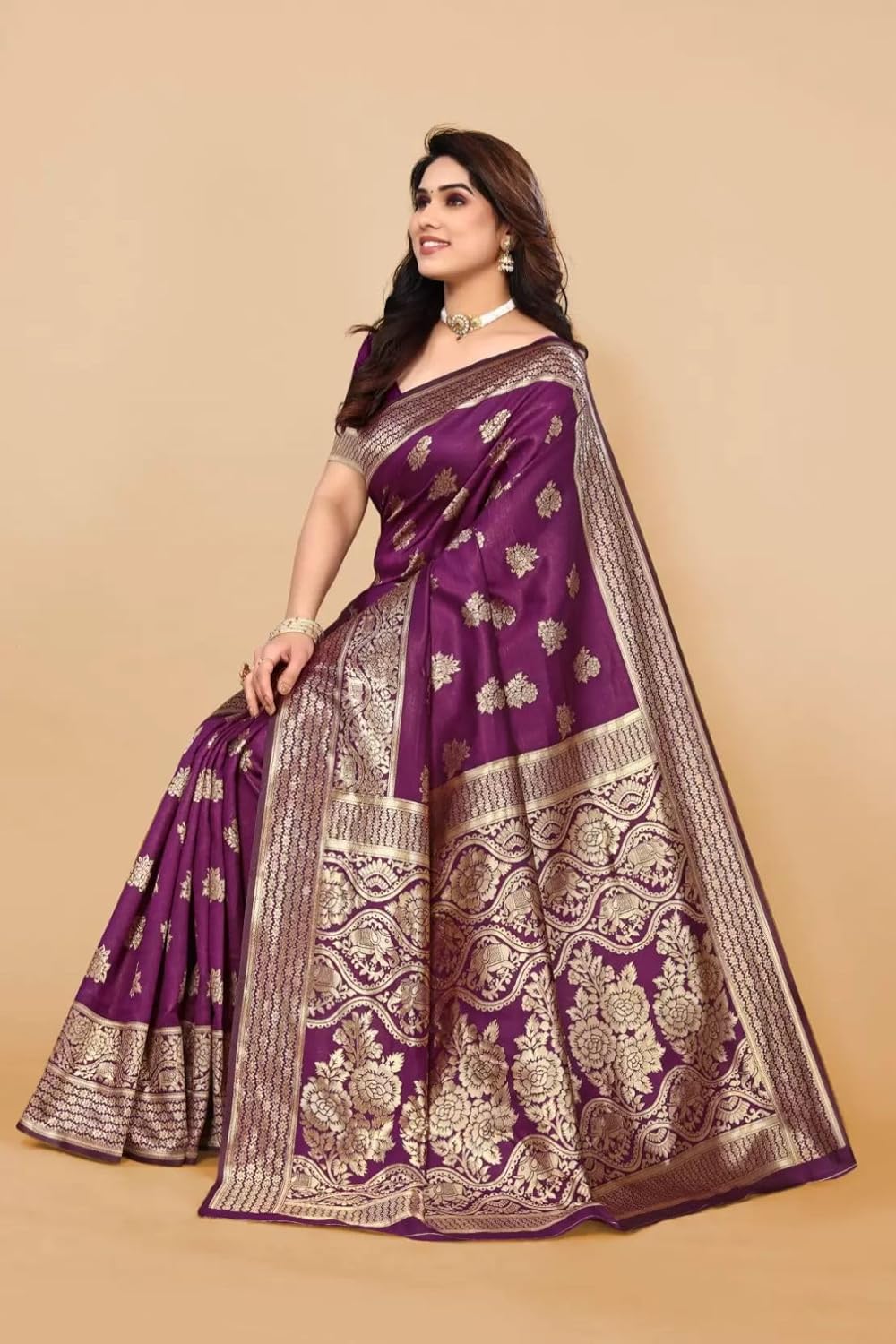 Women's Banarasi SareeSilk Saree With Blouse Piece