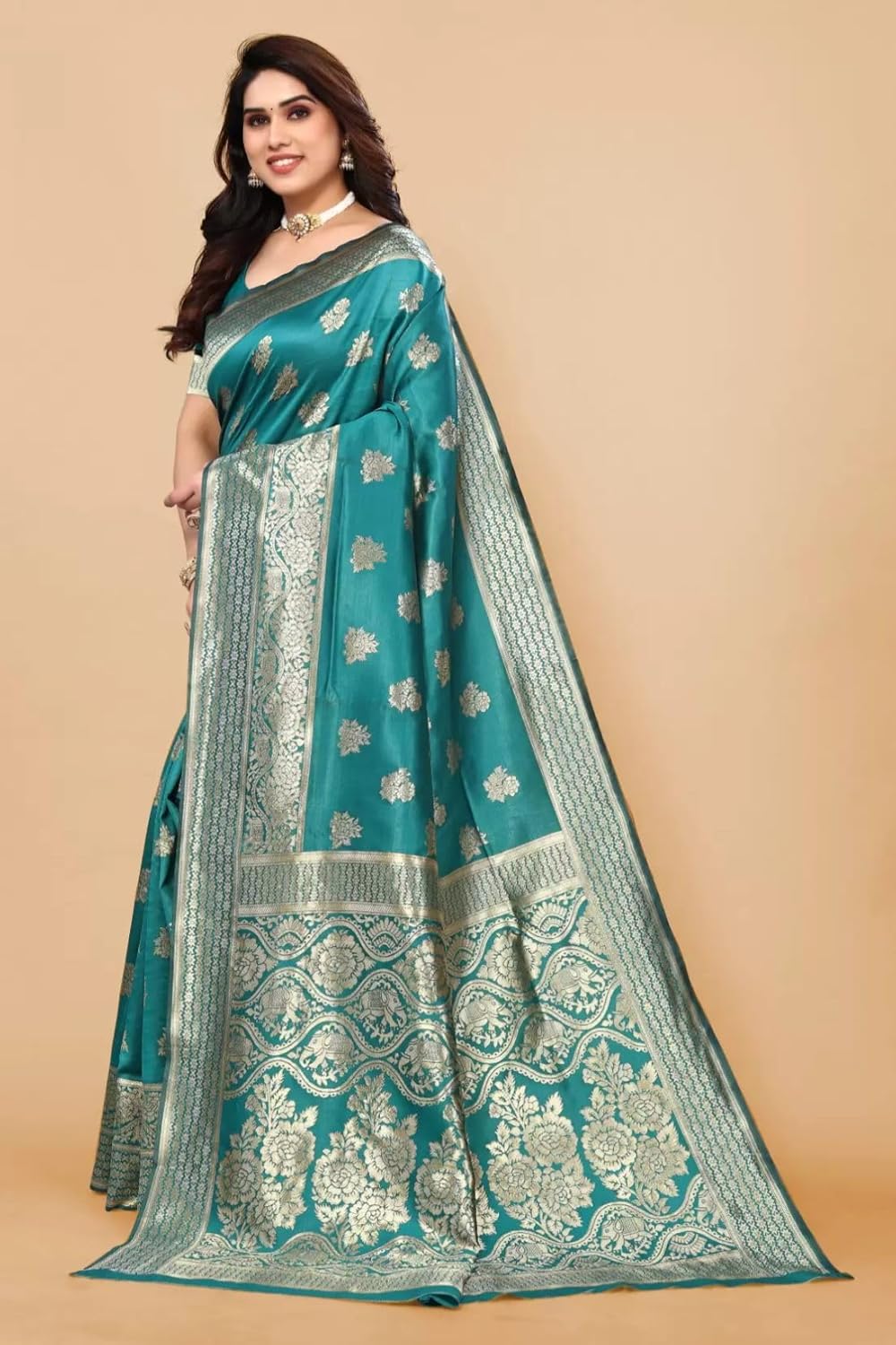 Women's Banarasi SareeSilk Saree With Blouse Piece