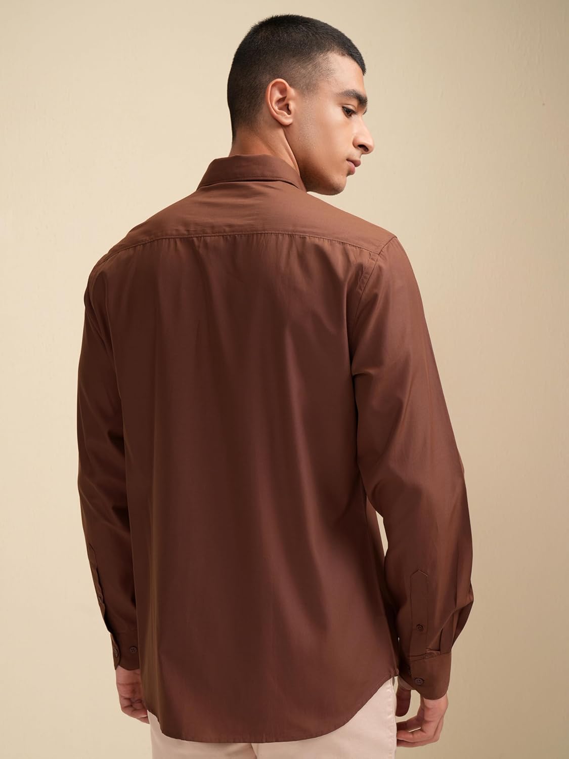 Highlander Men's Solid Slim Fit Shirt