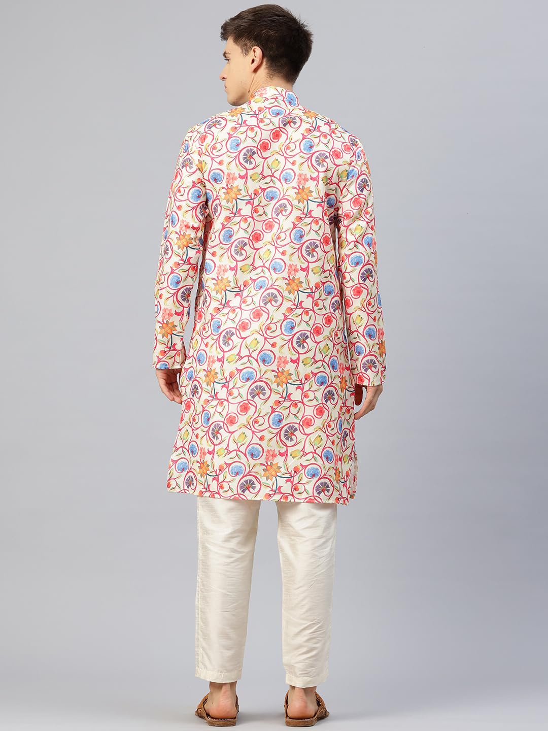Luxrio Printed Kurta for Men Cotton Blend Linen Abstract