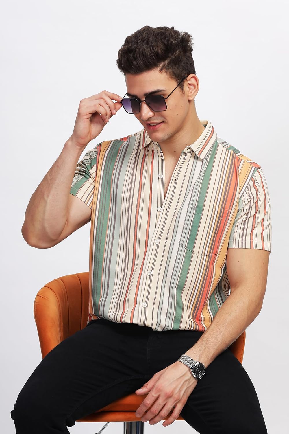 BULLMER Trendy Regular Fit Printed Causal Shirt for Men