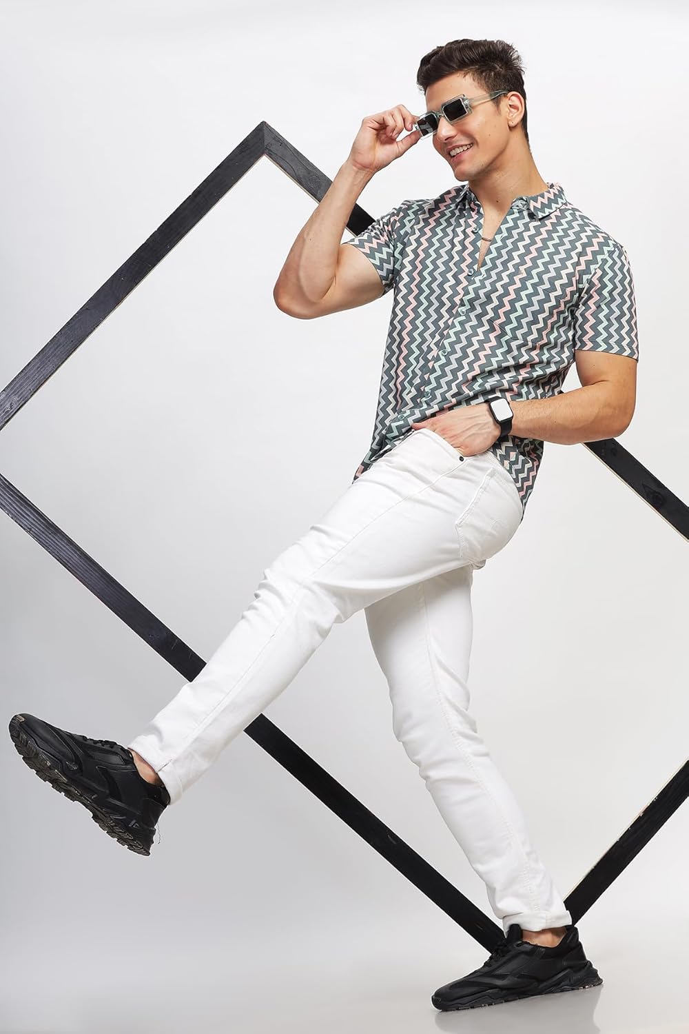 BULLMER Trendy Regular Fit Printed Causal Shirt for Men