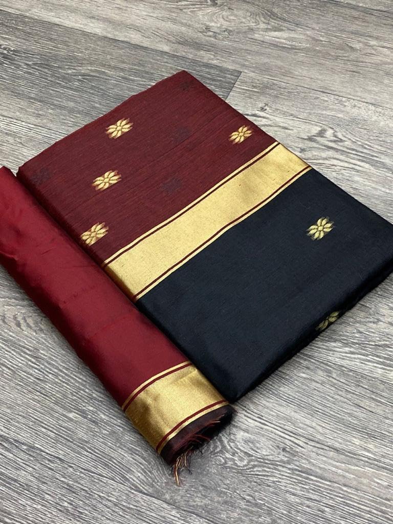Women’s Printed Banarasi Cotton Silk Saree
