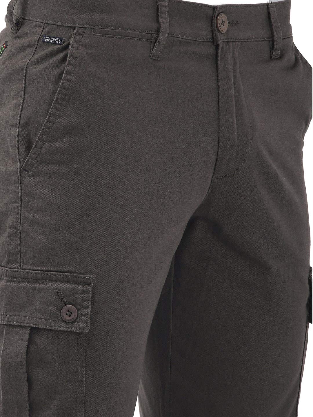 The Indian Garage Co Men's Slim Fit Mid Rise Cargo Pant
