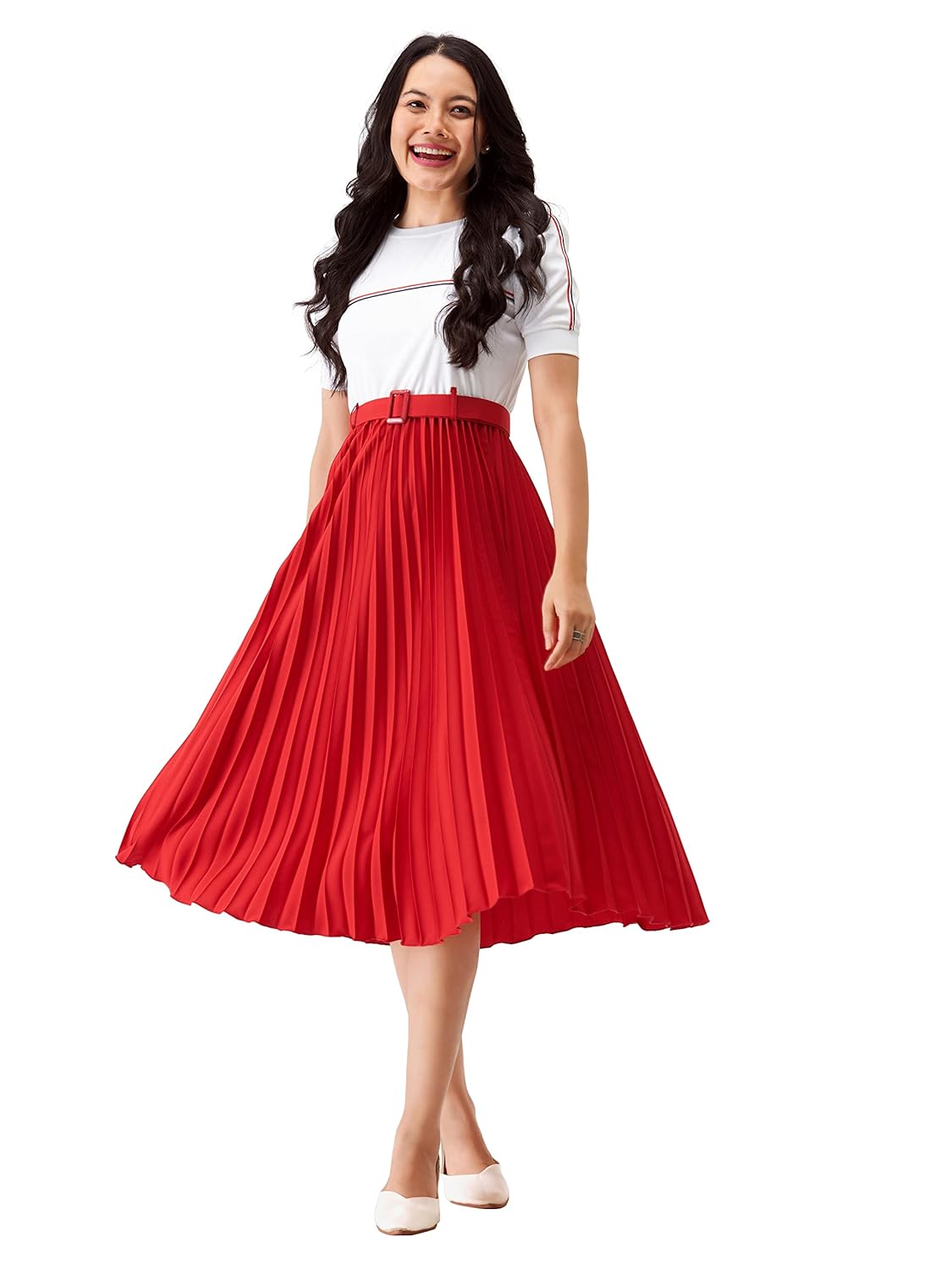AASK Women Fit& Flare Polyster Solid Dress for Women