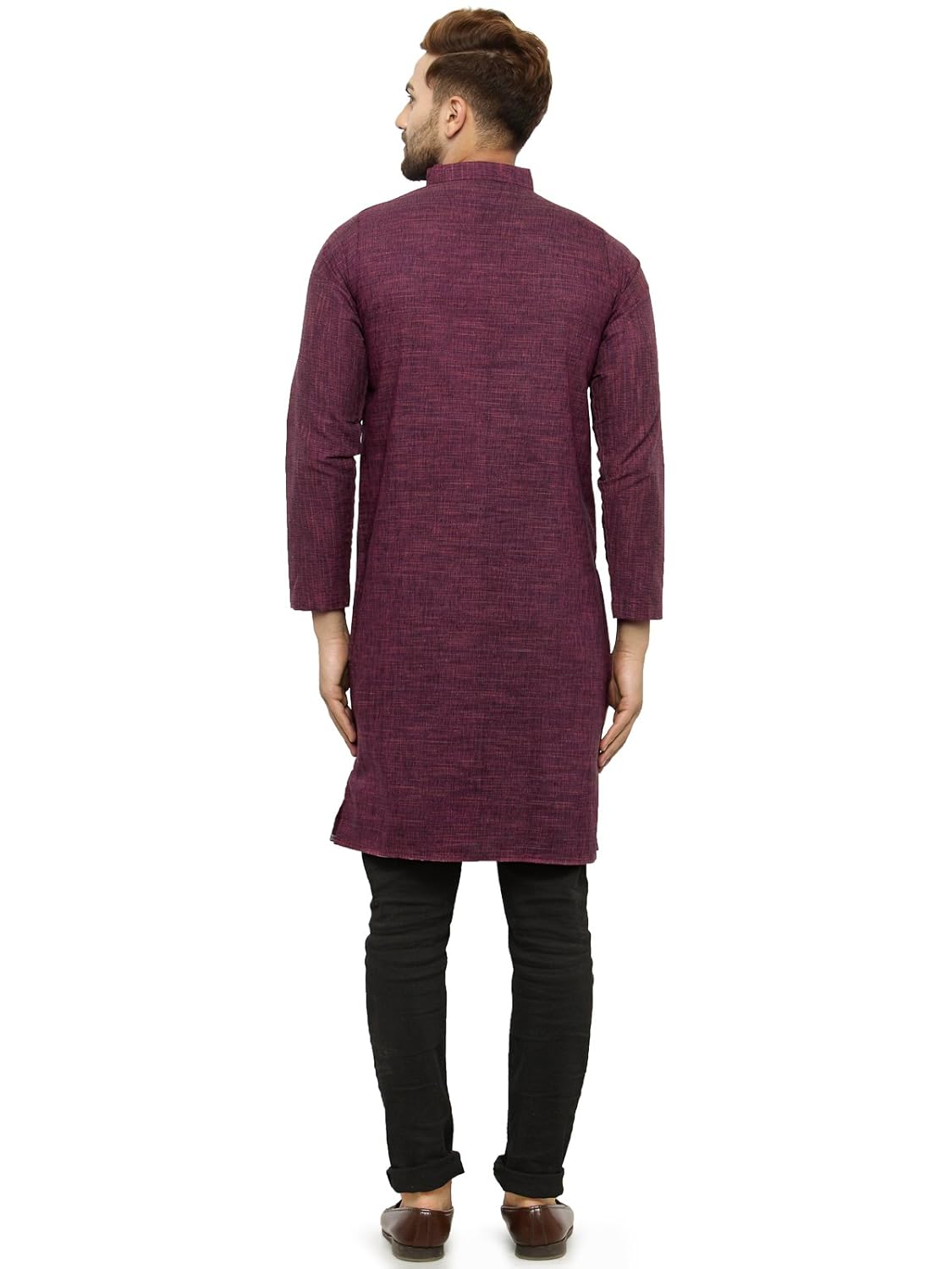 Enchanted Drapes Mens' Solid Cotton Long Kurta