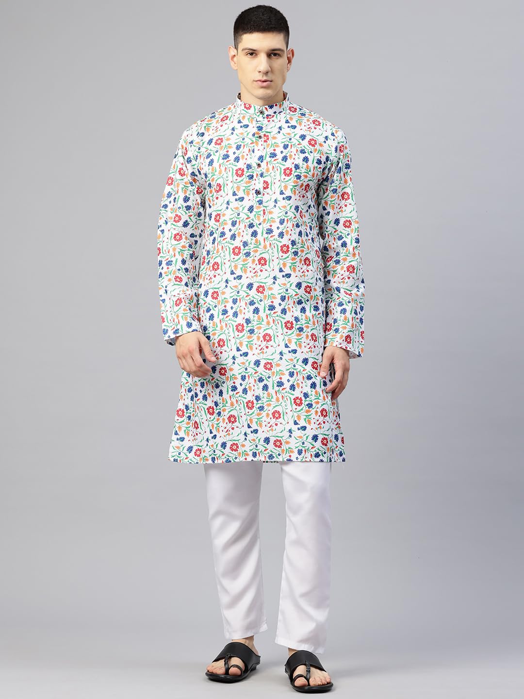 Luxrio Printed Kurta for Men Cotton Blend Linen