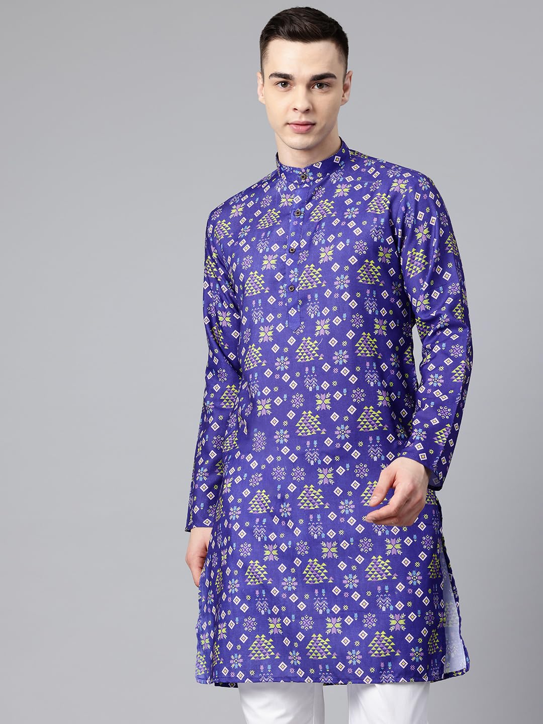 Luxrio Printed Kurta for Men Cotton Blend Linen