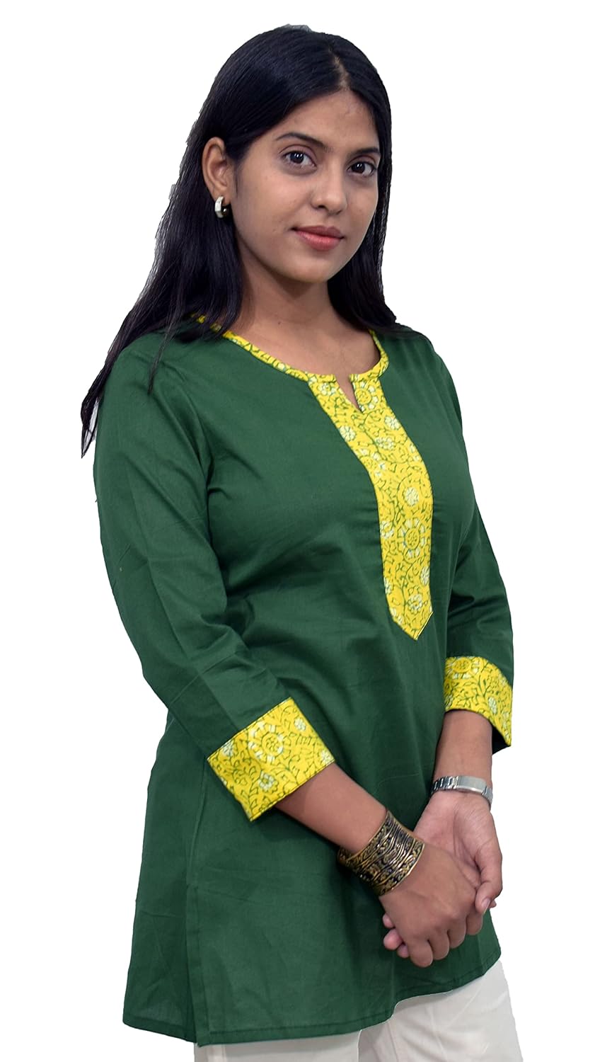JAIPUR HAND BLOCK Women's Cotton Top |Tunic