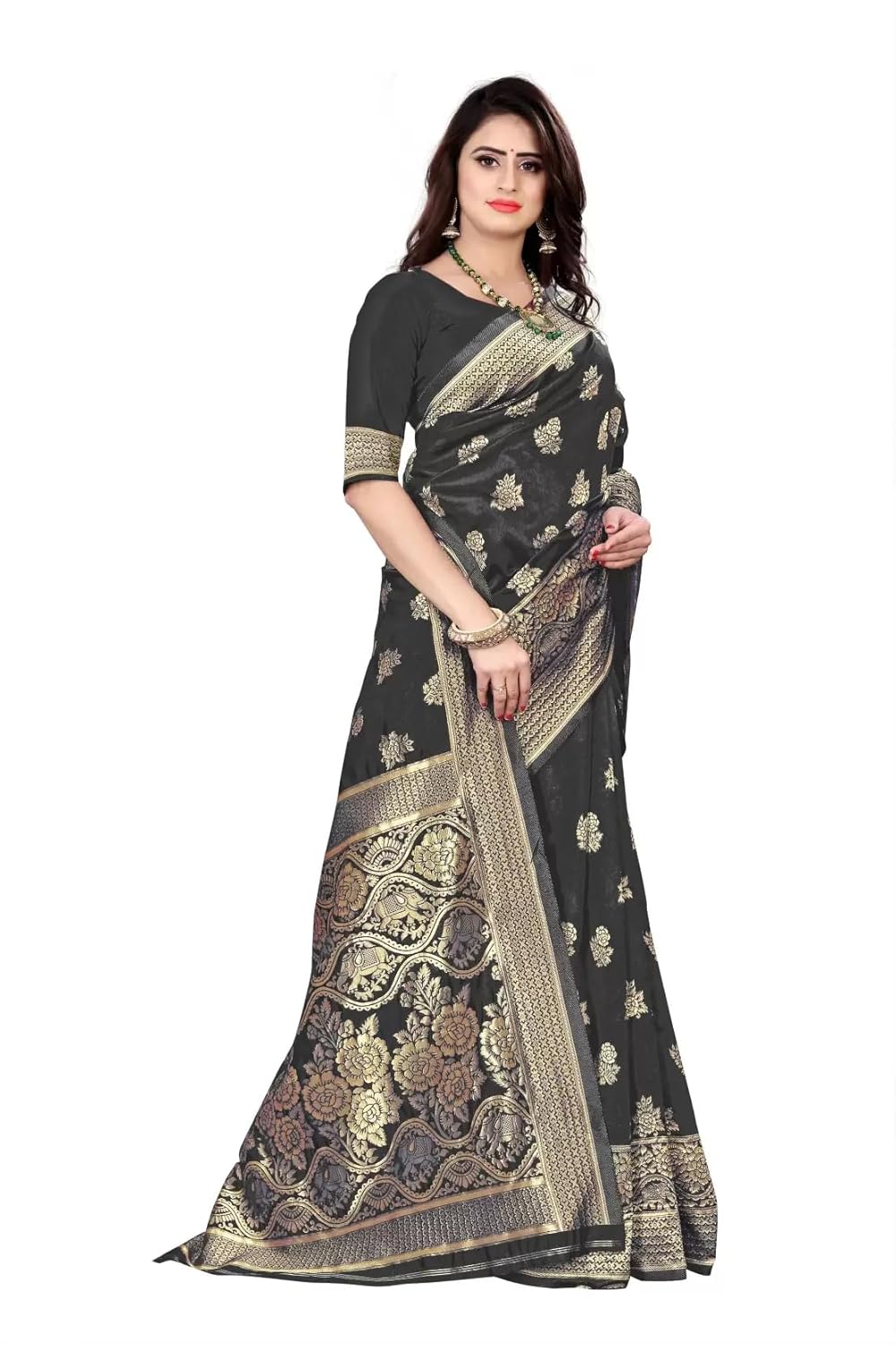 Women's Banarasi SareeSilk Saree With Blouse Piece
