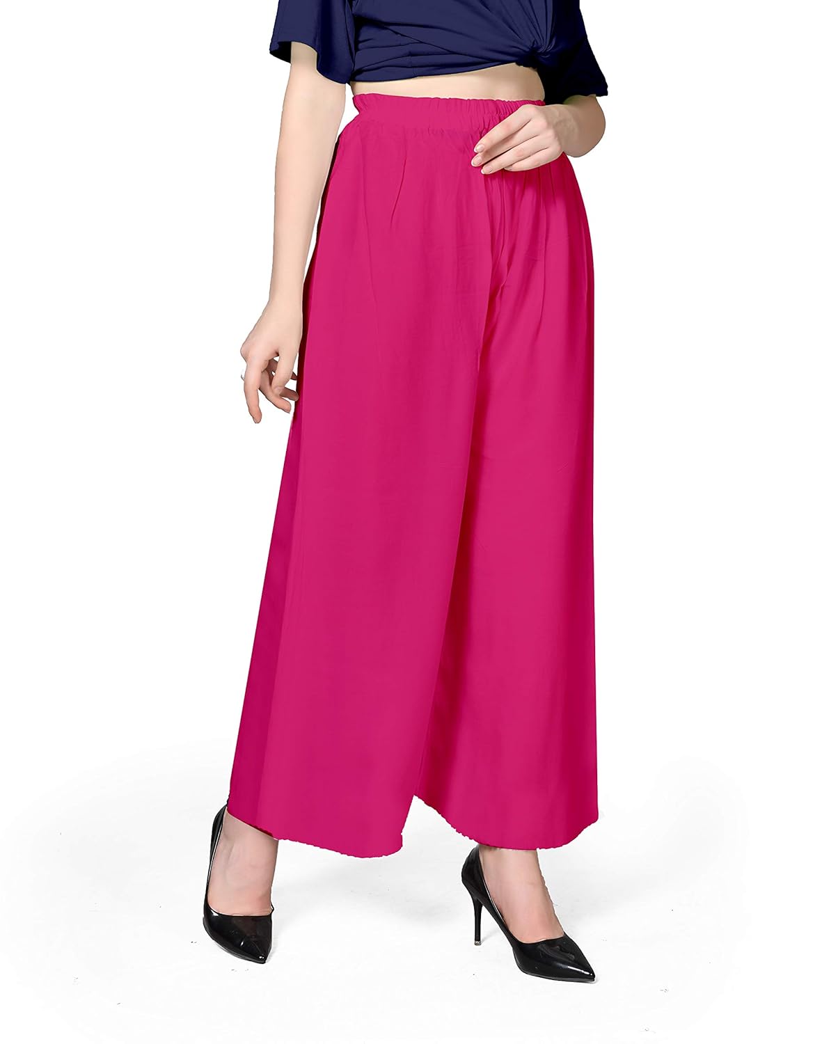 Pranjal Women's Premium Regular Fit Rayon Palazzo