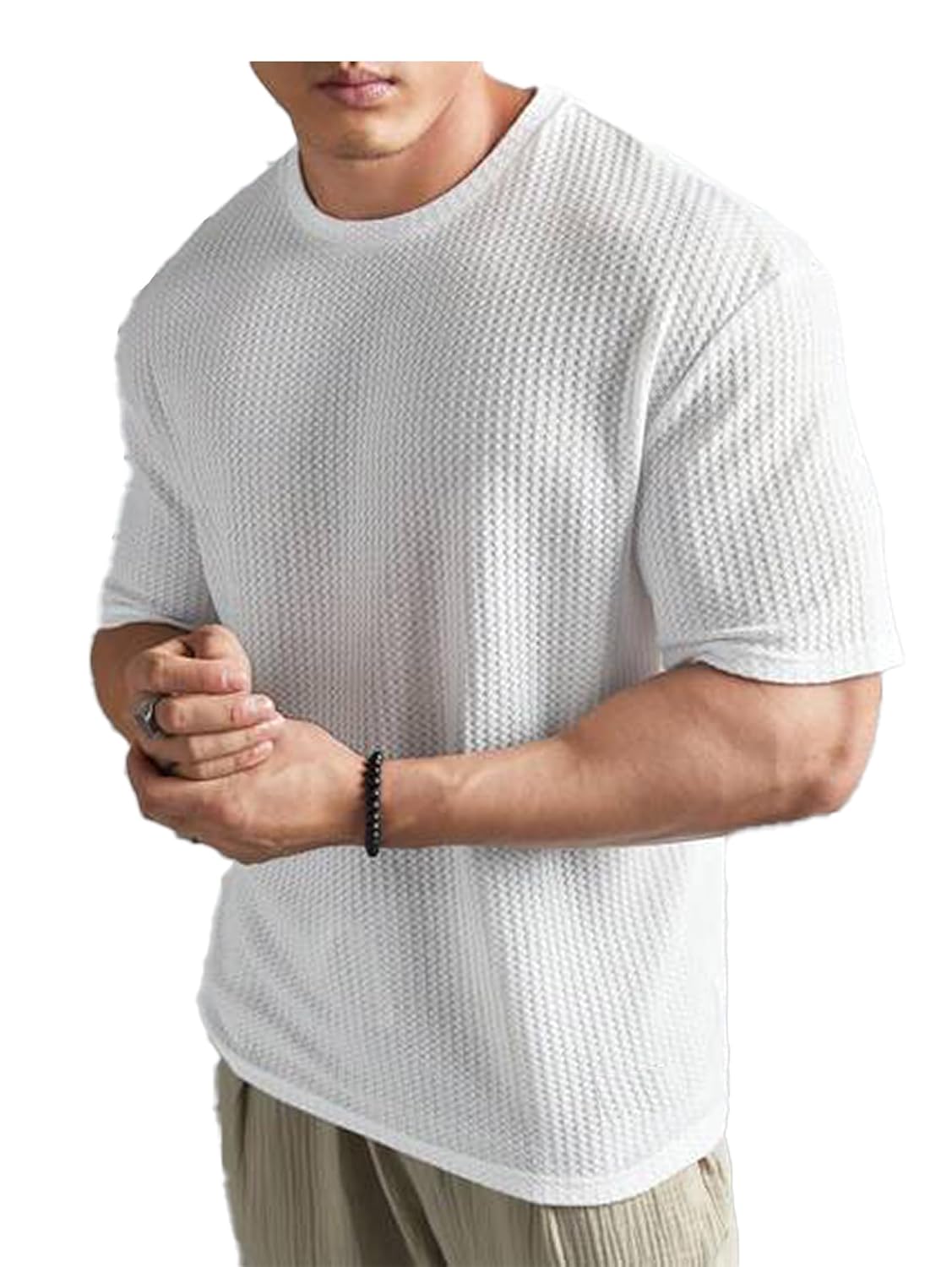 O3e Mens Solid Dotted Unique Design Oversized