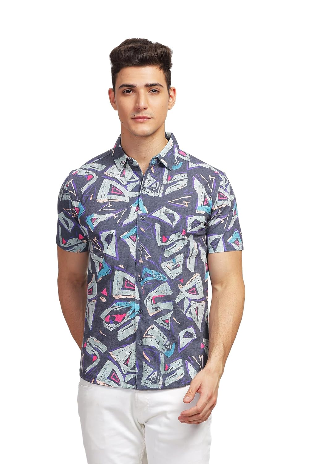 BULLMER Trendy Regular Fit Printed Causal Shirt for Men