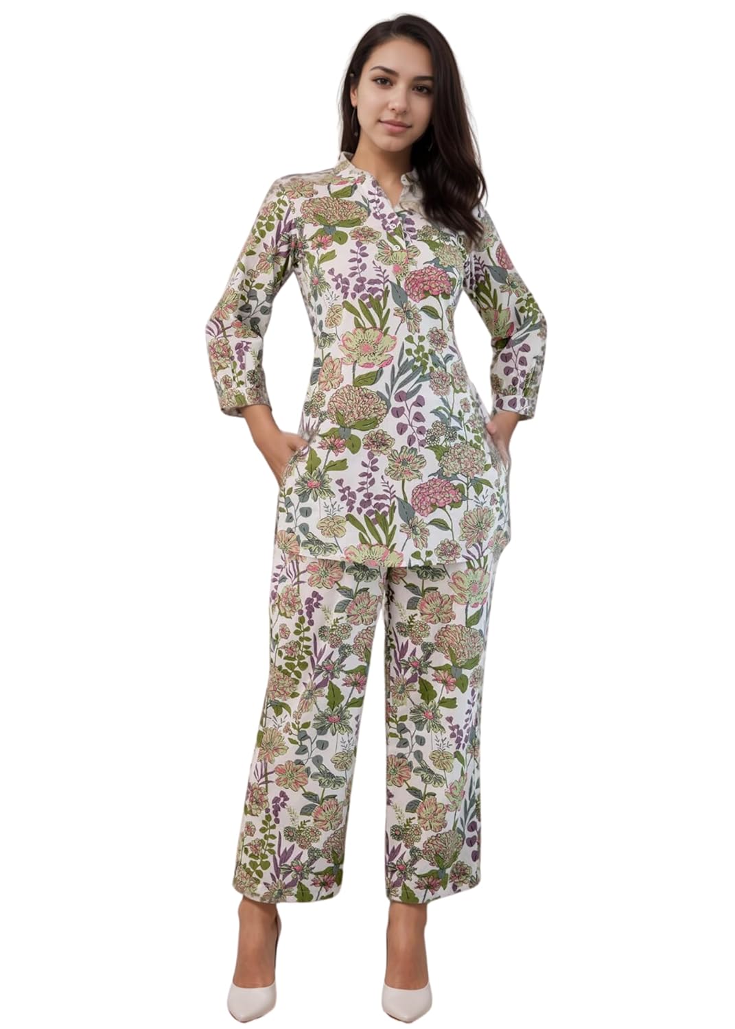 SHIENZY Stylish Printed Cotton Blend Co Ord Set