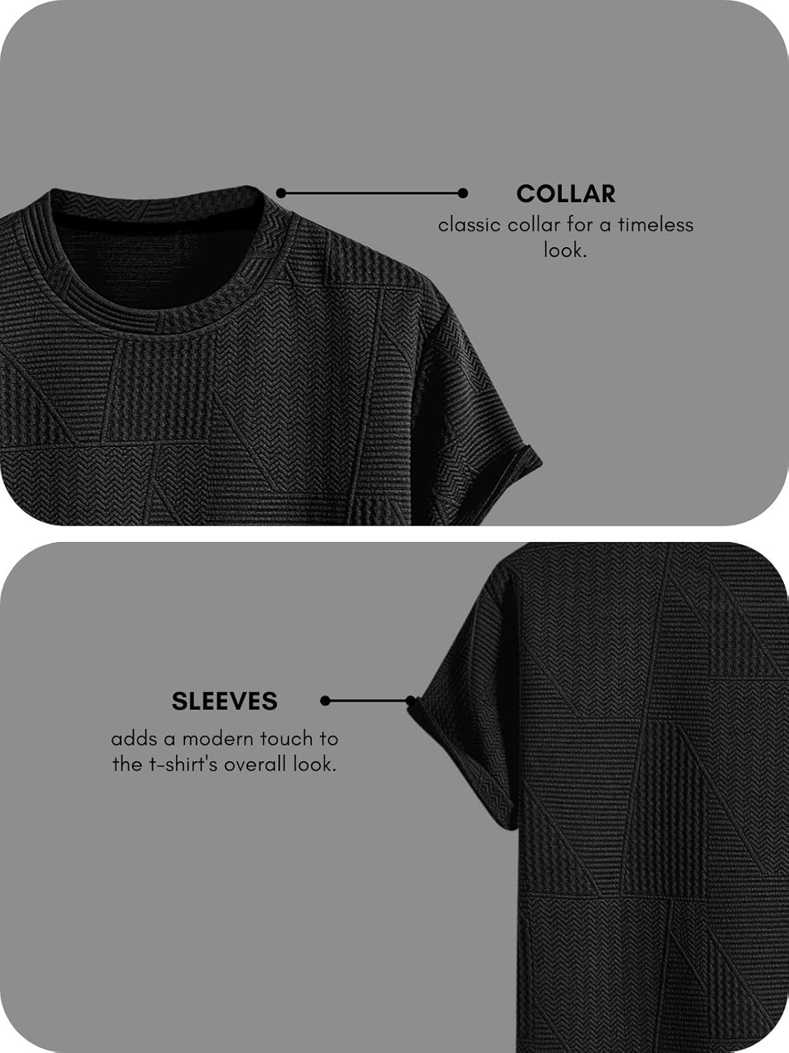 GRECIILOOKS T Shirt for Men Cotton | Textured Oversized