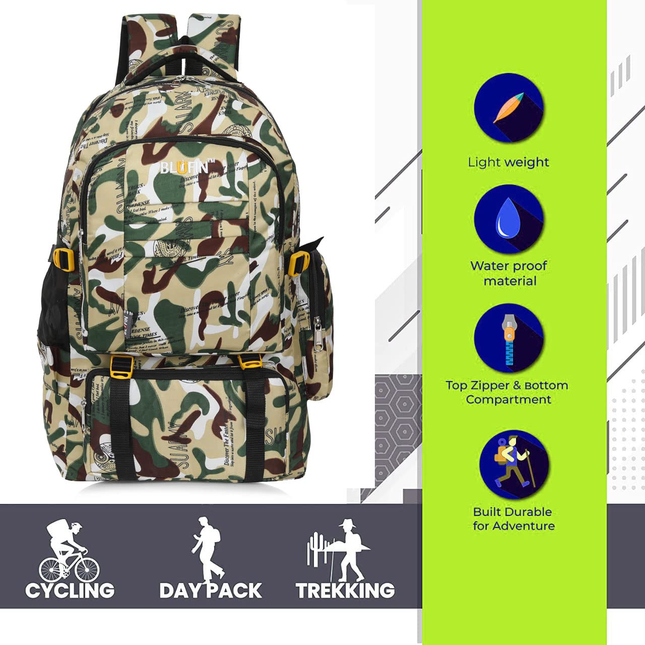 LARGE 60L TRAVEL BACKPACK FOR OUTDOOR - alphahostel.in