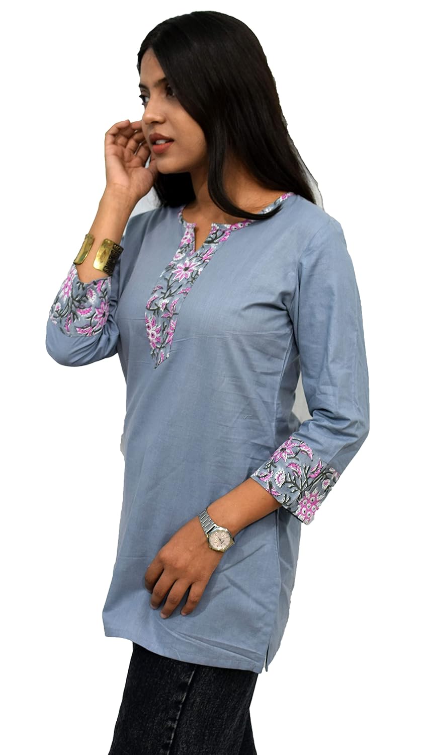 JAIPUR HAND BLOCK Women's Cotton Top |Tunic