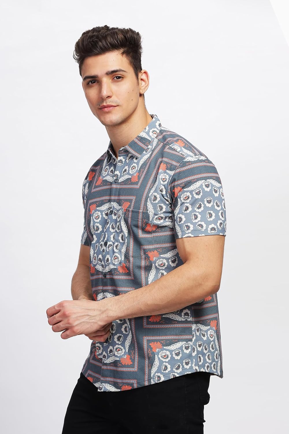 BULLMER Trendy Regular Fit Printed Causal Shirt for Men