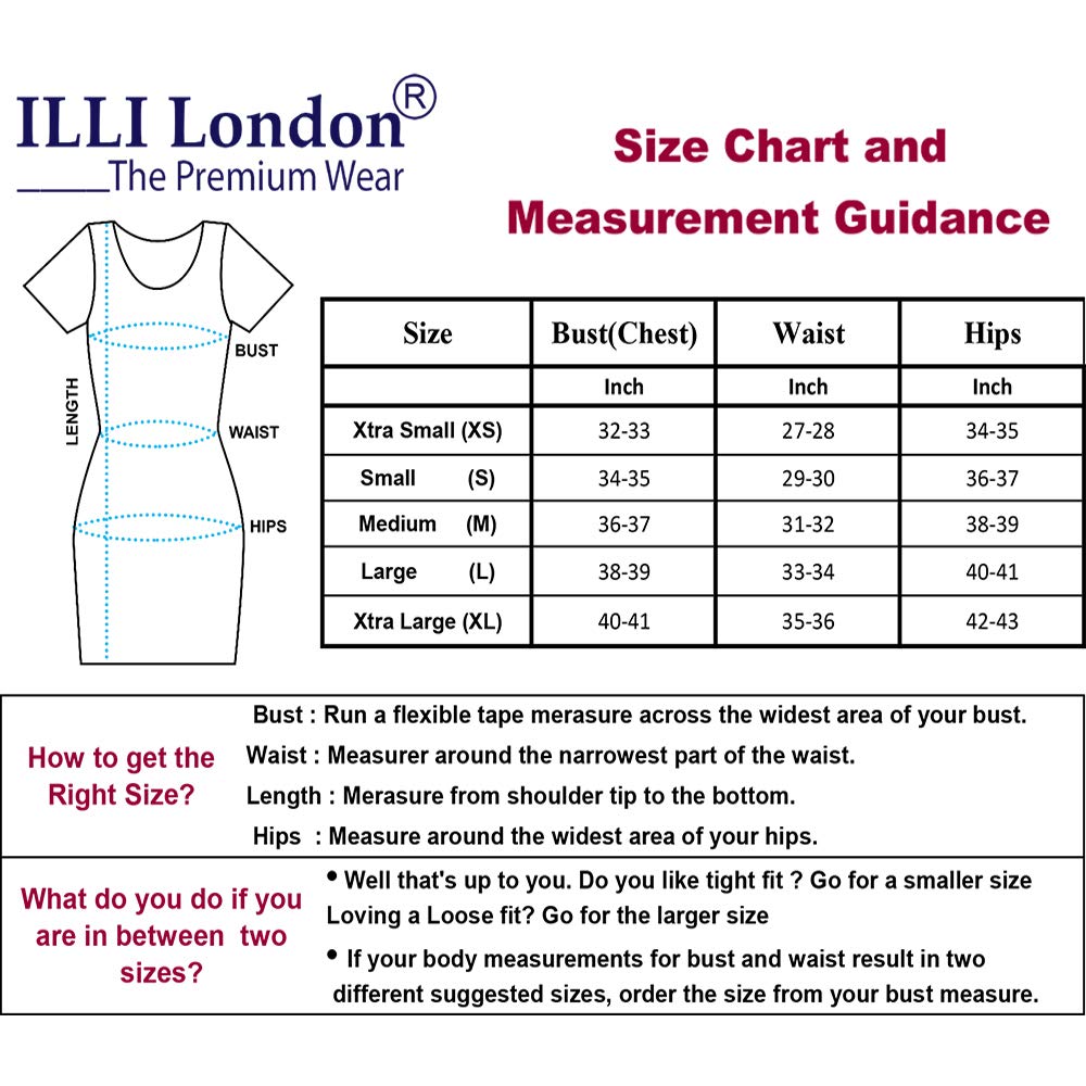 ILLI LONDON Women's Bodycon Knee Length Dress