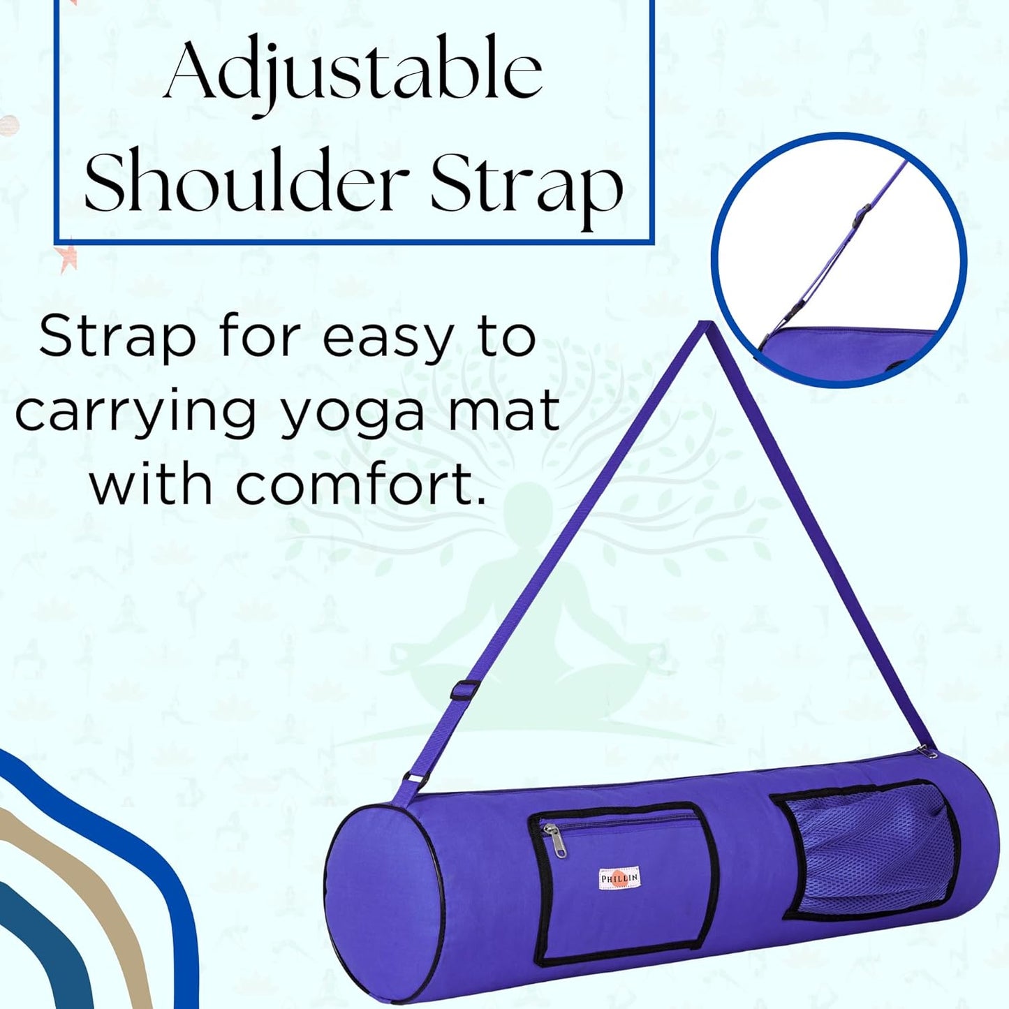 PHILLIN Yoga Mat Cover Bag with Adjustable Shoulder