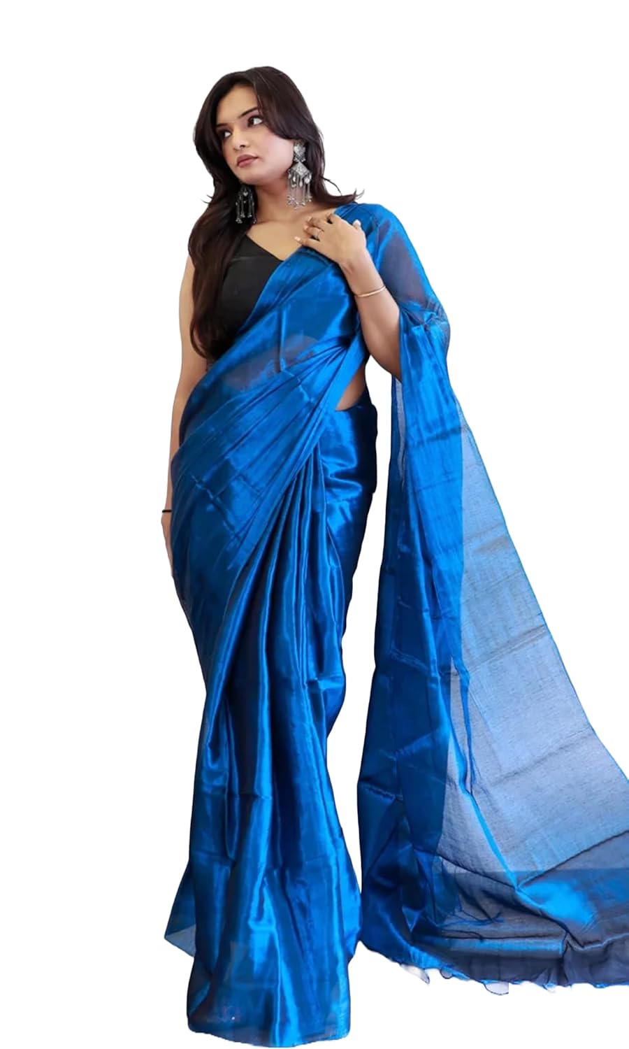 Rainbow Clothing,Womens Soft Tissue Silk Solid Saree