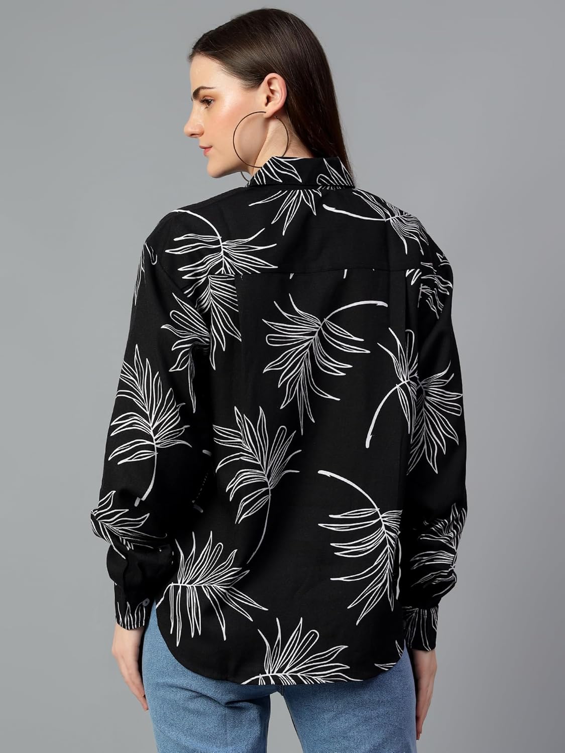 KOTTY Geometric Oversized Fit Womens Shirt