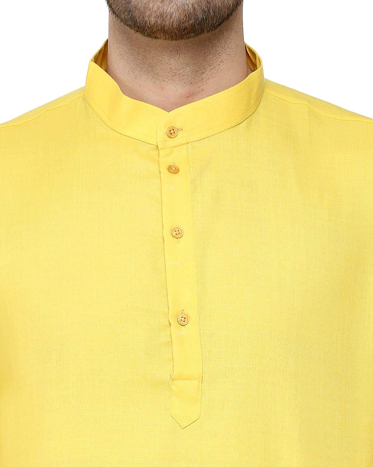 Enmozz Men's Plain Solid Cotton Blend Kurta