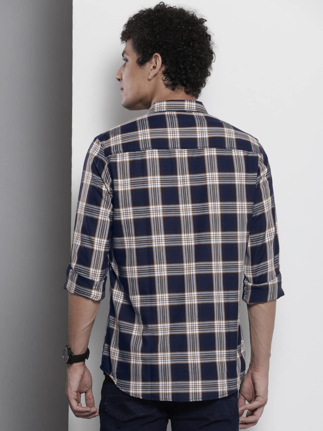 The Indian Garage Co Men's Cotton Regular Fit Checkered