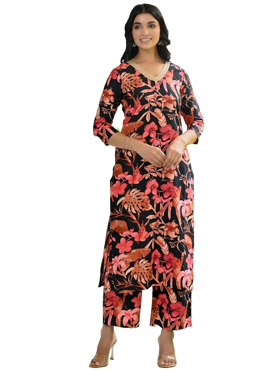 ANNI DESIGNER Women's Rayon Blend Kurta with Palazzo