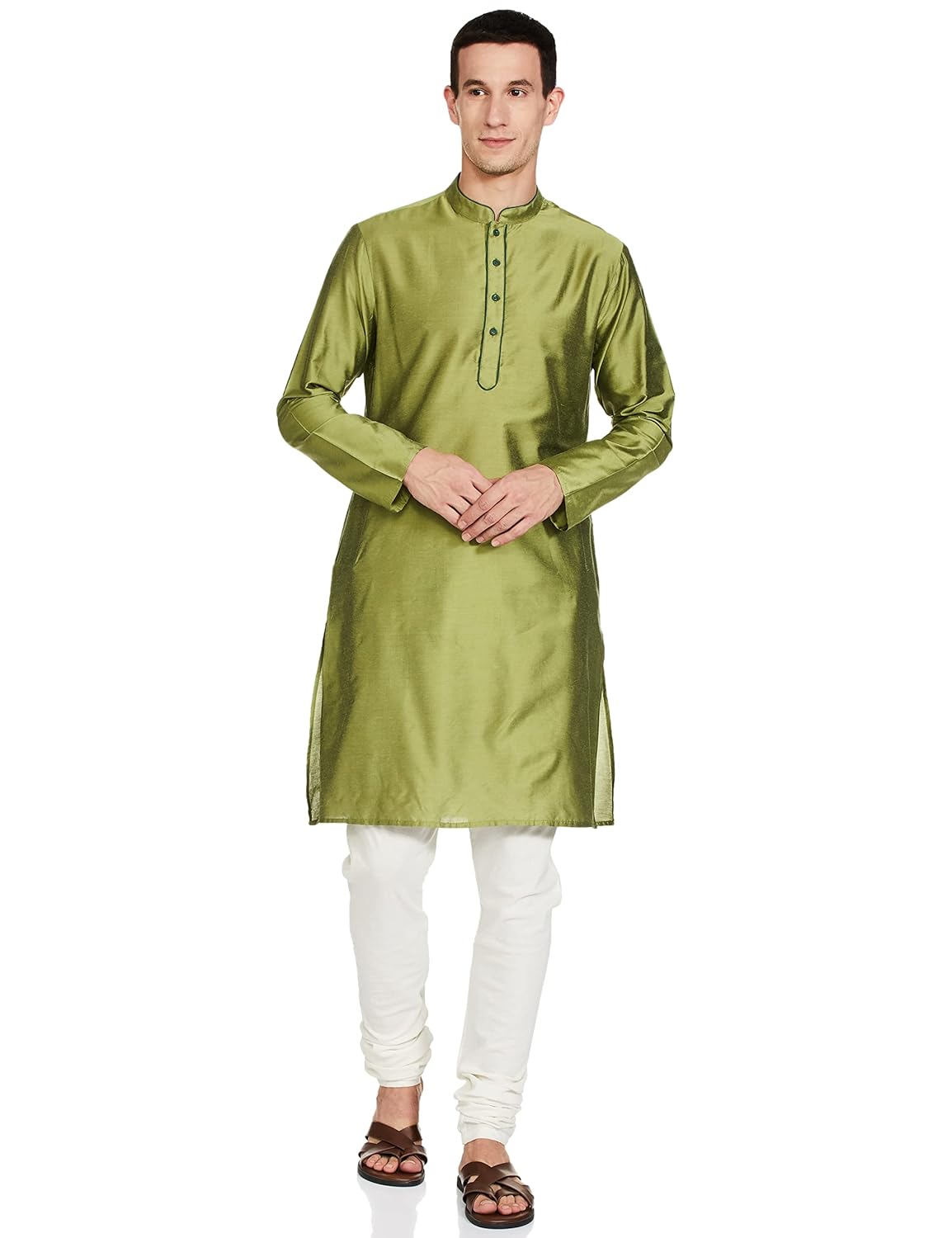 Symbol Men's Rayon Blend Festive Solid Long Kurta (Regular Fit)