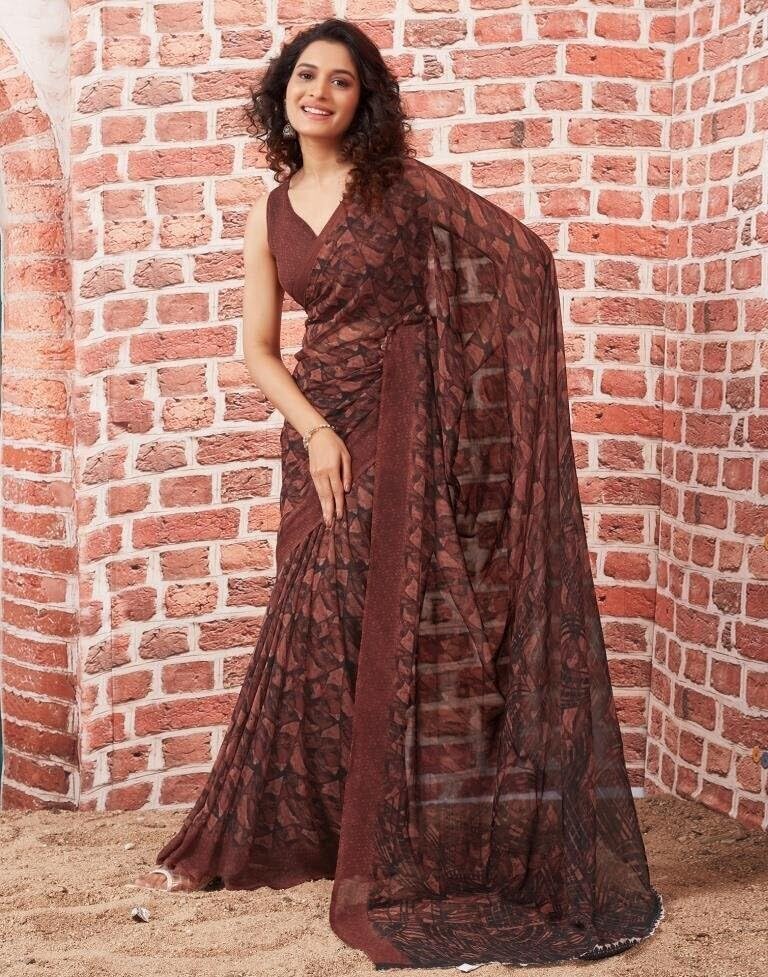 FASHION Women's Georgette Floral Printed Saree