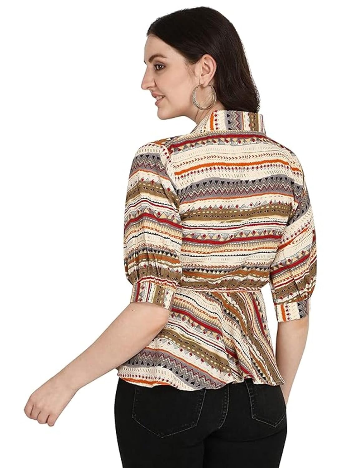 Leriya Fashion Women's Printed Regular Fit Top with Half Sleeves for Office Wear, Casual Wear, Under 399 Top for Women/Girls Top